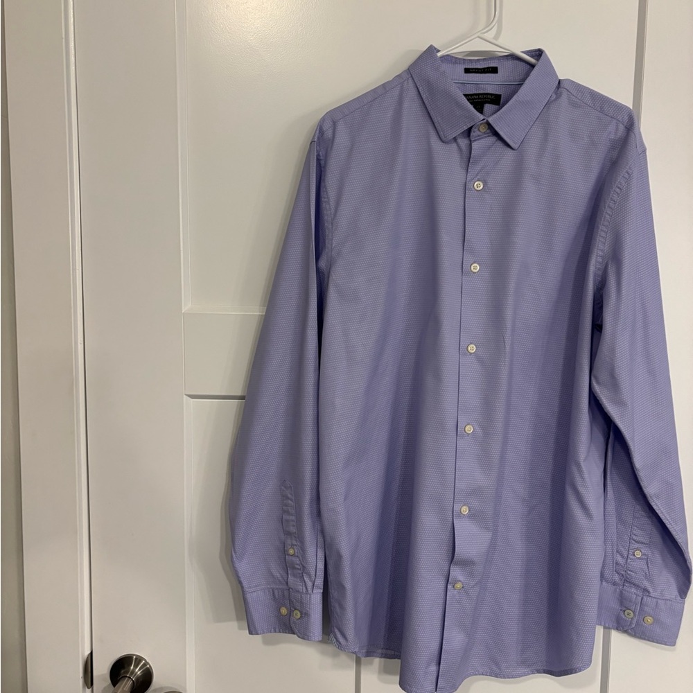 BANANA REPUBLIC SHIRT LONG SLEEVE UNIQUE MEN SIZE XL  LIGHT PURPLE PATTERN